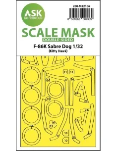 F-86K Sabre Dog double-sided express fit mask for Kitty Hawk, 1/32 ...
