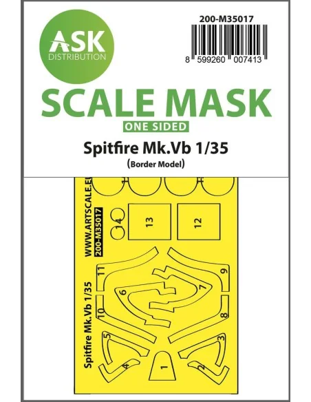 Spitfire Mk.Vb one-sided express fit painting mask for Border Model...