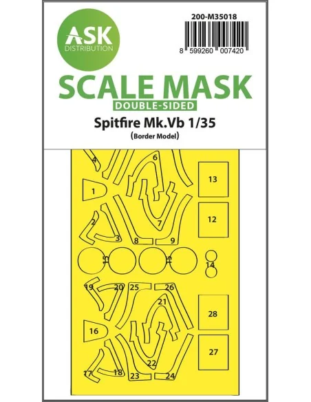 Spitfire Mk.Vb double-sided express fit painting mask for Border Mo...