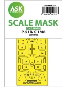 P-51B/C Mustang one-sided express fit mask for Eduard, 1/48 - Art S...