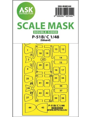 P-51B/C Mustang double-sided express fit mask for Eduard, 1/48 - Ar...