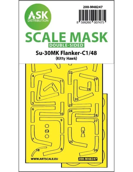 Su-30MK Flanker-C double-sided express fit mask for Kitty Hawk, 1/4...