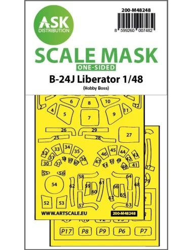 [NO_DESC] B-24J Liberator one-sided express fit mask for Hobby Boss...