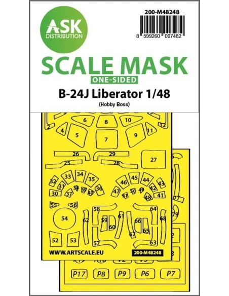 B-24J Liberator one-sided express fit mask for Hobby Boss, 1/48 - A...