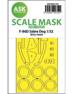 F-86D Sabre Dog one-sided express fit mask for Kitty Hawk, 1/32 - A...