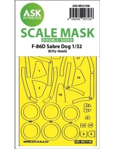 F-86D Sabre Dog double-sided express fit mask for Kitty Hawk, 1/32 ...