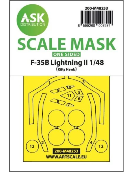 F-35B Lightning II one-sided express fit mask for Kitty Hawk, 1/48 ...