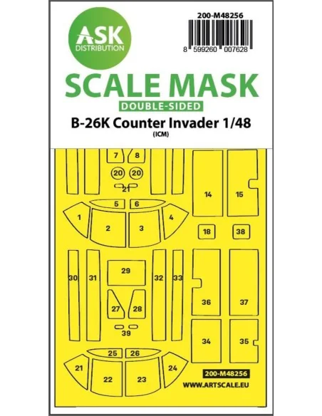 B-26K Counter Invader double-sided express fit mask for ICM, 1/48 -...