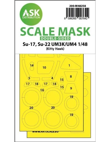 Su-17, Su-22 UM3K/UM4 double-sided express fit mask for Kitty Hawk,...