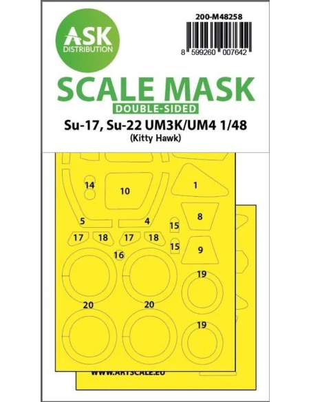 Su-17, Su-22 UM3K/UM4 double-sided express fit mask for Kitty Hawk,...