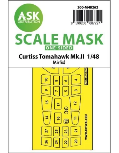 Curtiss Tomahawk Mk.II one-sided express fit mask for Airfix, 1/48 ...