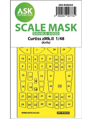 Curtiss Tomahawk Mk.II double-sided express fit mask for Airfix, 1/...