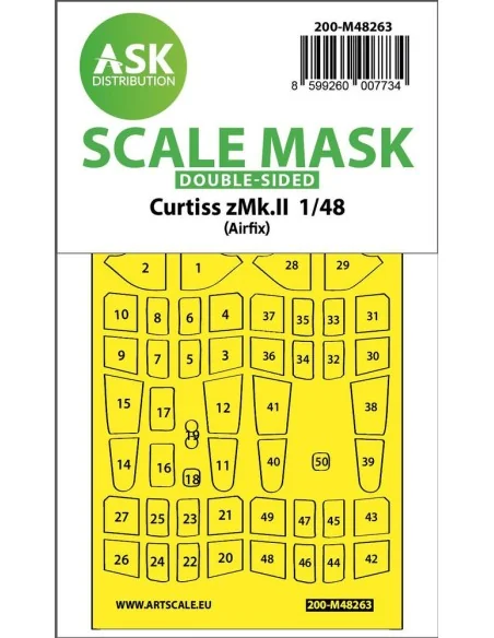 Curtiss Tomahawk Mk.II double-sided express fit mask for Airfix, 1/...