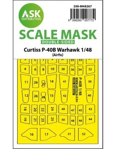 Curtiss P-40B Warhawk double-sided express fit mask for Airfix, 1/4...
