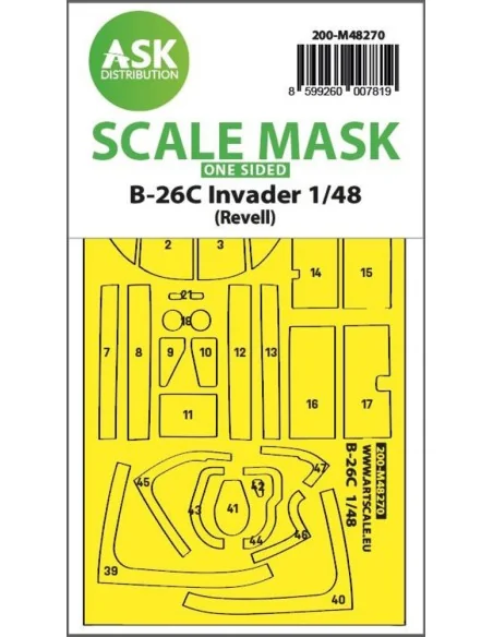 B-26C Invader one-sided express fit mask for Revell, 1/48 - Art Sca...