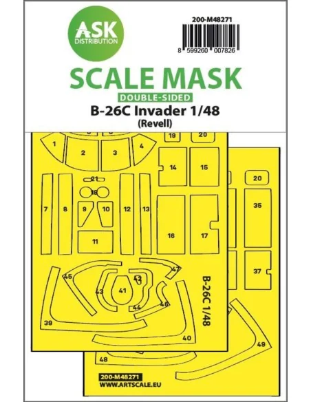B-26C Invader double-sided express fit mask for Revell, 1/48 - Art ...