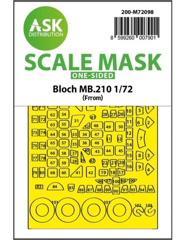 Bloch MB.210 one-sided fit express mask for Special Hobby, 1/72 - A...