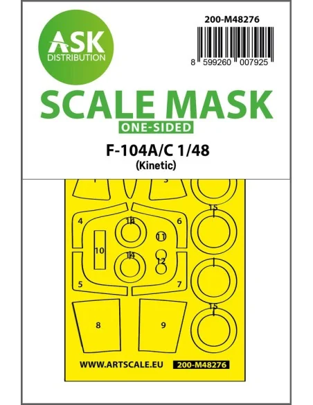 F-104A/C one-sided express fit mask for Kinetic, 1/48 - Art Scale K...