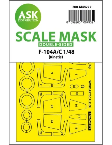 F-104A/C double-sided express fit mask for Kinetic, 1/48 - Art Scal...