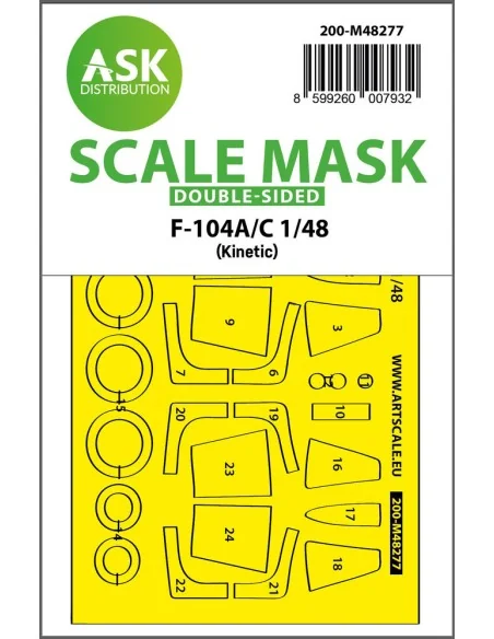 F-104A/C double-sided express fit mask for Kinetic, 1/48 - Art Scal...