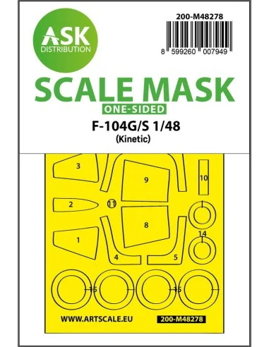 F-104G/S one-sided express fit mask for Kinetic, 1/48 - Art Scale K...