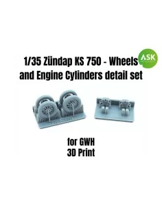 Zündap KS 750 - Wheels and Engine Cylinders detail set for Great Wa...