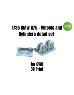 BMW R75 - Wheels and Cylinders detail set for Great Wall Hobby, 1/3...