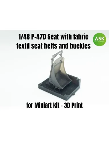 P-47D Seat with fabric textil seat belts and buckles, 1/48 - Art Sc...