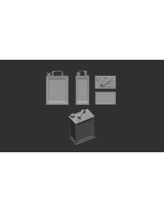 British 2 Gallon Petrol/Fuel Can WWII - 10 pc, 1/72 - Art Scale Kit...