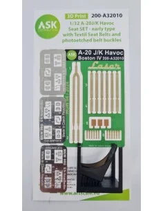 A-20J/K Havoc - Seat SET - early type with Textil Seat Belts and ph...