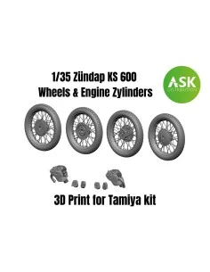 Zündap KS 600 Wheels and Engine Zylinders, 1/35 - Art Scale Kit 200...