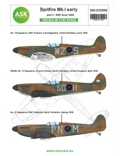 Spitfire Mk.I early part 3 - RAF 1939, 1/32 - Art Scale Kit 200-D32090