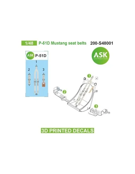 [NO_DESC] P-51D Mustang seat belts - 3D printed decals by ASK, 1/48...