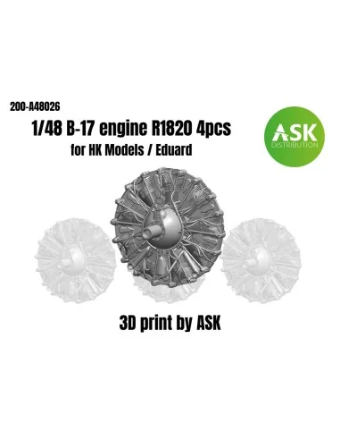 [NO_DESC] Wright R-1820 engine set, 4 pc. for B-17 for HK Models, 1...
