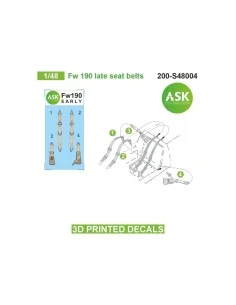 [NO_DESC] Fw 190 late seat belts - 3D printed decals by ASK, 1/48 -...