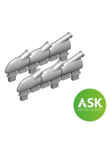 Spitfire Mk.Vb Exhausts round type for Eduard, 1/72 - Art Scale Kit...
