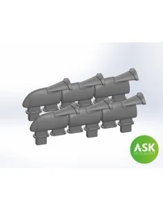 Spitfire Mk.Vb Exhausts fishtail type for Eduard, 1/72 - Art Scale ...