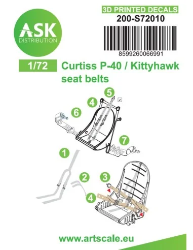 [NO_DESC] P-40 - 3D printed decals by ASK, 1/72 - Art Scale Kit 200...