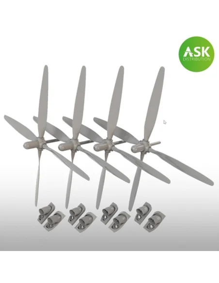 B-29 propeller set of 4 pc. and exhausts for Revell / Monogram, 1/4...