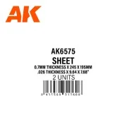 0.7mmthickness x 245 x 195mm - STYRENE SHEET - AK Interactive AK6575