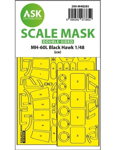 MH-60L Black Hawk double-sided express fit mask for ICM, 1/48 - Art...