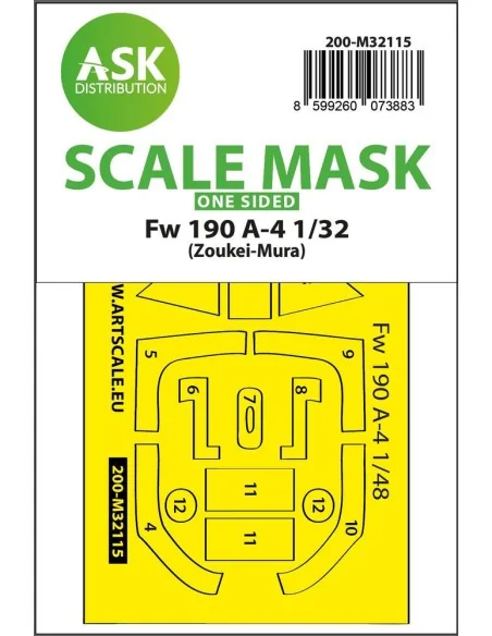 Fw 190A-4 one-sided express fit mask for Zoukei-Mura, 1/32 - Art Sc...