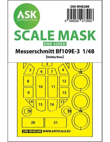 Bf 109E-3 one-sided express fit mask for Hobby Boss, 1/48 - Art Sca...