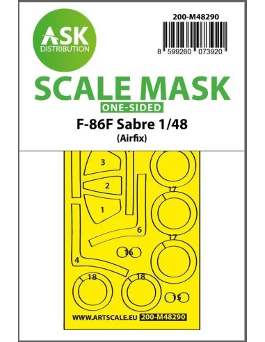 F-86F Sabre one-sided express fit mask for Airfix, 1/48 - Art Scale...
