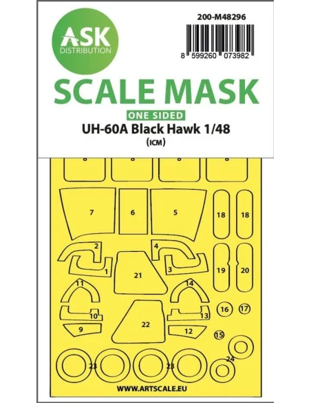 UH-60A Black Hawk one-sided express fit mask for ICM, 1/48 - Art Sc...