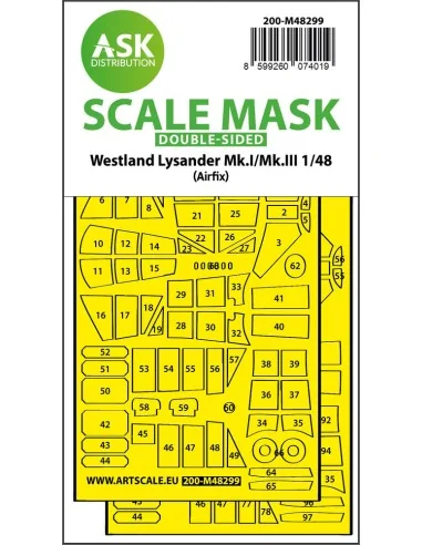 Lysander Mk.I / Mk.III double-sided express fit mask for Airfix, 1/...
