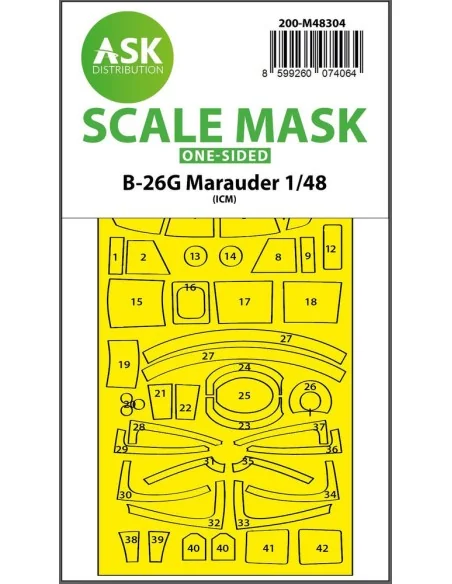 B-26G Marauder one-sided express fit mask for ICM, 1/48 - Art Scale...