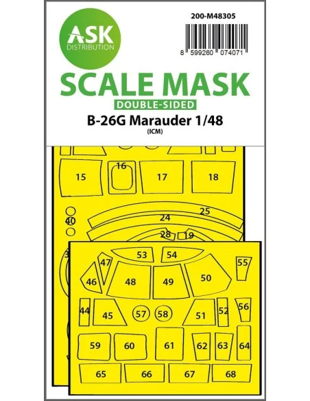 B-26G Marauder double-sided express fit mask for ICM, 1/48 - Art Sc...