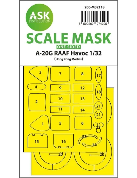 A-20G RAAF Havoc one-sided express fit mask for HK Models, 1/32 - A...