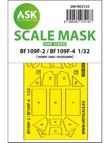 Bf 109F-2 / Bf 109F-4 one-sided express fit mask for Hasegawa / Hob...